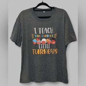 Thanksgiving Teacher Tee Charcoal Grey XL
